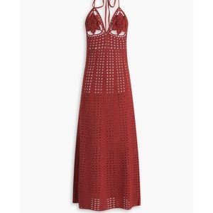 CULT GAIA Mercedes crocheted cotton halterneck midi dress